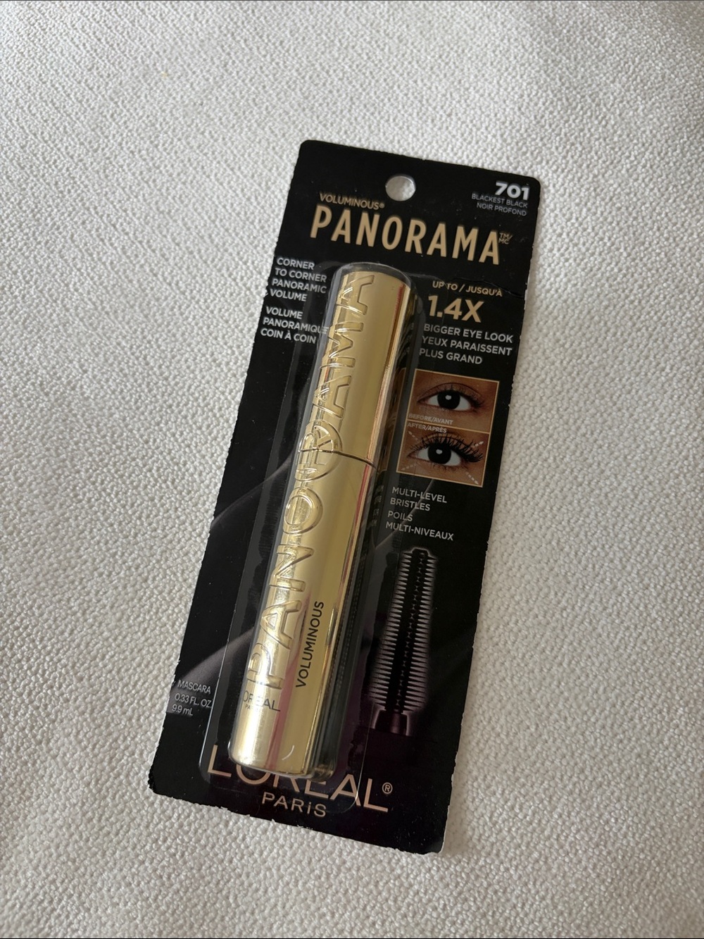 L'Oreal Panorama Voluminous Mascara - Gold (701 Blackest Black)
